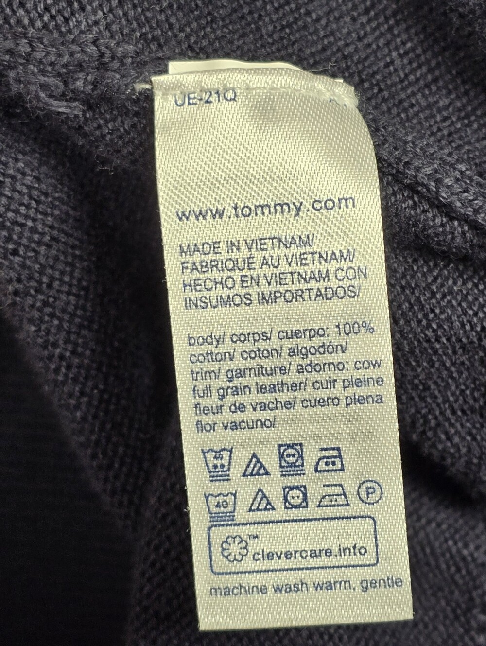 Tommy Hilfiger Navy Half-Zip Sweater with Signature Flag - Picture 8 of 11